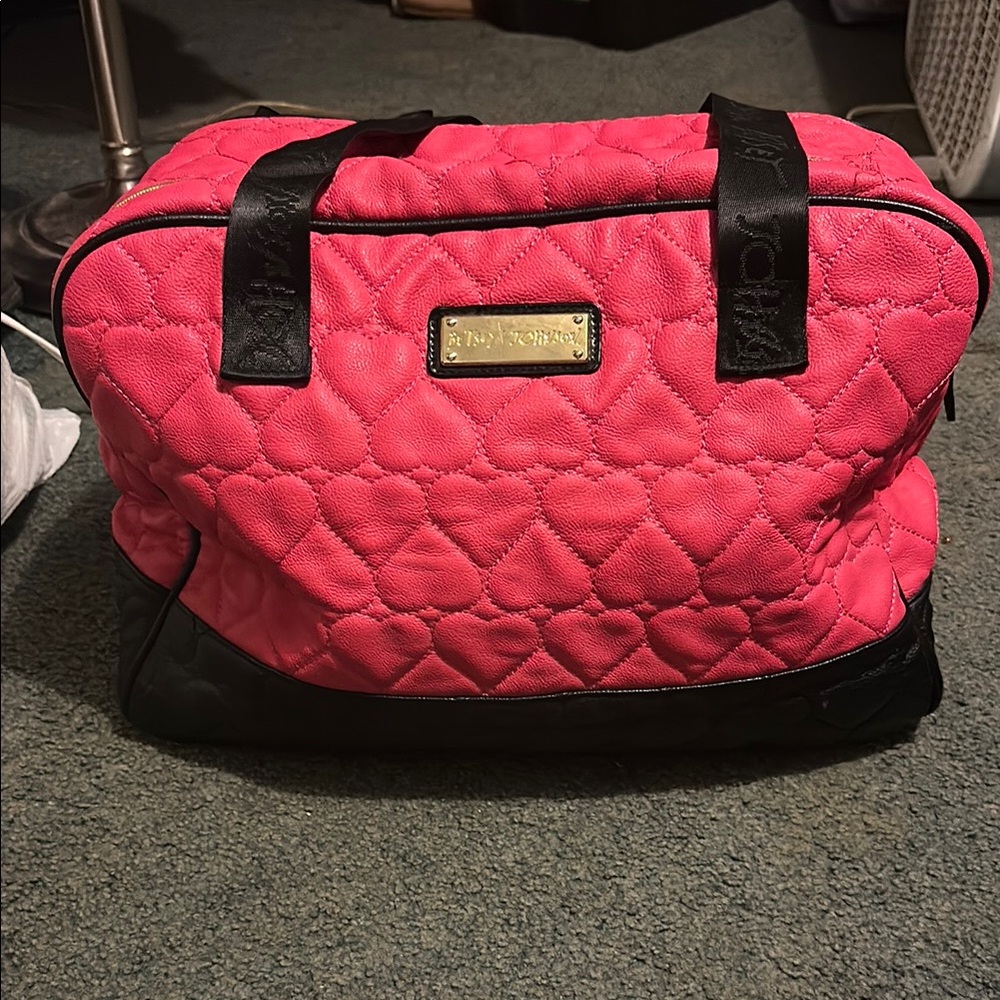 Betsey Johnson Pink Quilted Women's Duffle Bag